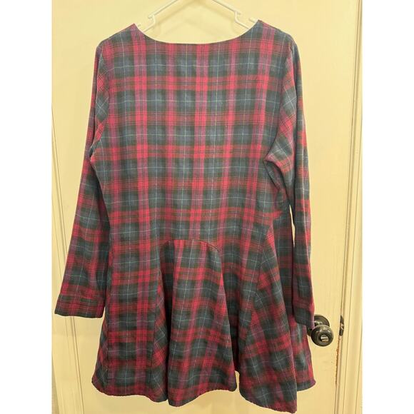Allegra K Plaid Flannel Tunic Small - Picture 2 of 6